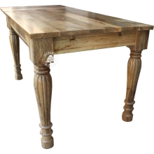 Klasyczny stół drewniany z jasnego drewna - Drewno Mango - naturalne