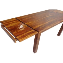 Stół z drewna litego z szufladami bocznymi - Drewno Palisander - brąz 