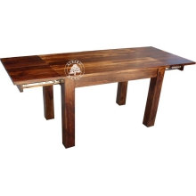 Stół z drewna litego z szufladami bocznymi -  Drewno Palisander - ciemny brąz