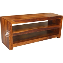 Otwarta szafka telewizyjna drewniana na wymiar - Drewno Palisander - brąz 