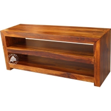 Otwarta szafka telewizyjna drewniana na wymiar - Drewno Palisander - brąz 