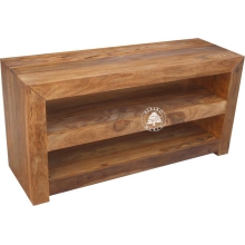 Otwarta szafka telewizyjna drewniana na wymiar - Drewno Palisander -  naturalny