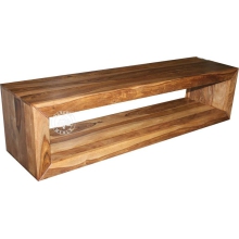 podwójna półka z drewna litego palisander do zawieszenia na ścianę - Drewno Palisander -  naturalny