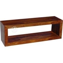 podwójna półka z drewna litego palisander do zawieszenia na ścianę -  Drewno Palisander - ciemny brąz