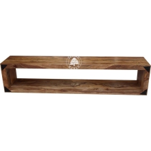 Długa drewniana półka z drewna palisander do pokoju - Drewno Palisander -  naturalny