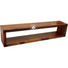 Długa drewniana półka z drewna palisander do pokoju - Drewno Palisander - brąz 
