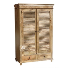 Szafa Drewniana Oslo z Jasnego Drewna z Żaluzjowymi Drzwiami - szer. 120 cm
