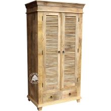 Szafa Drewniana Oslo z Jasnego Drewna z Żaluzjowymi Drzwiami - szer. 100 cm