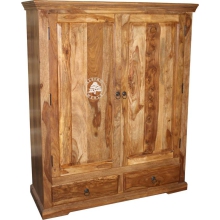 Klasyczna komoda z szafką wyprodukowana z drewna litego - Drewno Palisander -  naturalny