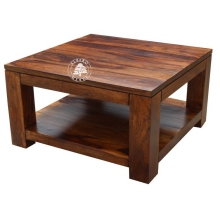 Kwadratowy stolik kawowy Goa z drewna do salonu -  Drewno Palisander - ciemny brąz