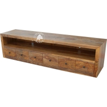 Komoda RTV z szufladami na CD z naturalnego drewna palisander-dalbergia - Drewno Palisander -  naturalny