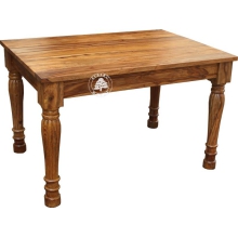 Kolonialny stół z drewna litego na ręcznie rzeźbionych nogach - Drewno Palisander -  naturalny