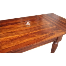 Kolonialny stół z drewna litego na ręcznie rzeźbionych nogach - Drewno Palisander - brąz 