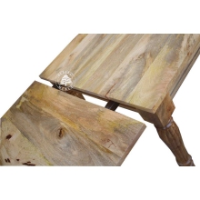 Kolonialny stół z drewna litego na ręcznie rzeźbionych nogach - Drewno Mango - naturalne