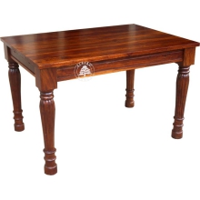 Kolonialny stół z drewna litego na ręcznie rzeźbionych nogach - Drewno Palisander - brąz 