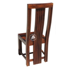 Klasyczne krzesło z drewna z wysokim oparciem -  Drewno Palisander - ciemny brąz
