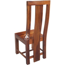 Klasyczne krzesło z drewna z wysokim oparciem - Drewno Palisander - brąz 