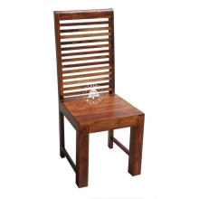 Kolonialne krzesło drewniane ze szczebelkami - Drewno Palisander - brąz 