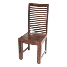 Kolonialne krzesło drewniane ze szczebelkami -  Drewno Palisander - ciemny brąz