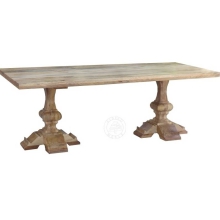 Stół Royal z jasnego drewna mango na dwóch nogach