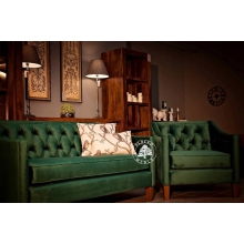 Fotel tapicerowany pikowany Chesterfield MERANO
