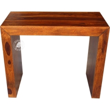 Proste nowoczesne biurko z litego drewna na laptopa - Drewno Palisander - brąz 