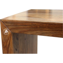 Proste nowoczesne biurko z litego drewna na laptopa - Drewno Palisander -  naturalny