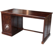 Tradycyjne biurko z drewna litego z szufladami -  Drewno Palisander - ciemny brąz