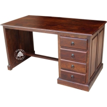 Tradycyjne biurko z drewna litego z szufladami -  Drewno Palisander - ciemny brąz, dł. 135 / wys. 75 / gł. 70 cm 
