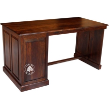 Tradycyjne biurko z drewna litego z szufladami -  Drewno Palisander - ciemny brąz
