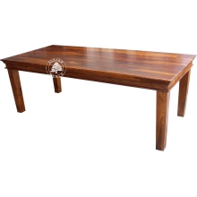 Klasyczny stół z drewna litego z ozdobnym gzymsem - Drewno Palisander - brąz 