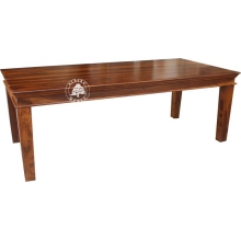 Klasyczny stół z drewna litego z ozdobnym gzymsem - Drewno Palisander - brąz 