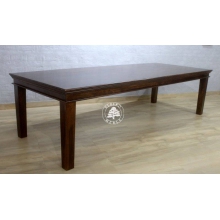 Klasyczny stół z drewna litego z ozdobnym gzymsem -  Drewno Palisander - ciemny brąz