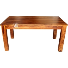Prostokątny stół drewniany z przechowywanymi dostawkami - Drewno Palisander - brąz 