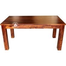 Prostokątny stół drewniany z przechowywanymi dostawkami -  Drewno Palisander - ciemny brąz