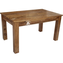 Prostokątny stół drewniany z przechowywanymi dostawkami - Drewno Palisander -  naturalny