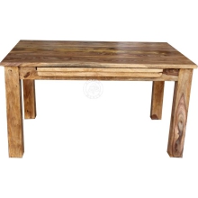 Prostokątny stół drewniany z przechowywanymi dostawkami - Drewno Palisander -  naturalny