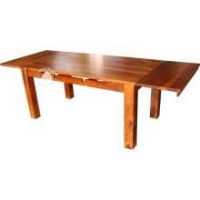 Prostokątny stół drewniany z przechowywanymi dostawkami - Drewno Palisander - brąz 