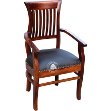 Tapicerowany fotel drewniany z podłokietnikami - Drewno Palisander - brąz 