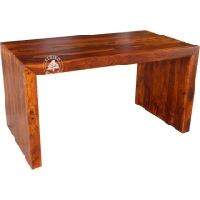 Nowoczesne drewniane biurko gabinetowe z litego drewna palisander - Drewno Palisander - brąz 