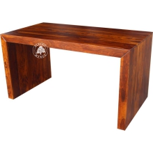 Nowoczesne drewniane biurko gabinetowe z litego drewna palisander - Drewno Palisander - brąz 