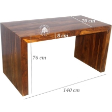 Nowoczesne drewniane biurko gabinetowe z litego drewna palisander - Drewno Palisander - brąz 