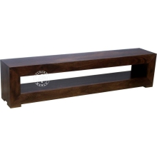Niska półka pod tv wykonana z litego drewna palisander -  Drewno Palisander - ciemny brąz