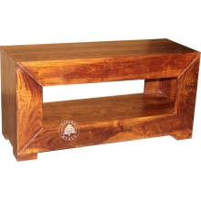 Niska półka pod tv wykonana z litego drewna palisander - Drewno Palisander - brąz 