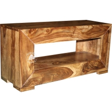 Niska półka pod tv wykonana z litego drewna palisander - Drewno Palisander -  naturalny