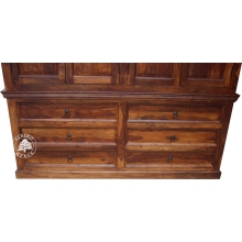 Czterodrzwiowa klasyczna szafa z ciemnego drewna palisander - Drewno Palisander - brąz 