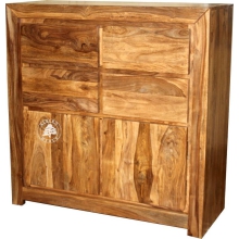 Duża i wysoka komoda z drewna palisandrowego - Drewno Palisander -  naturalny