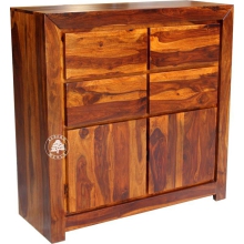 Duża i wysoka komoda z drewna palisandrowego - Drewno Palisander - brąz 