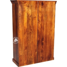 Klasyczny szeroki kredens drewniany do salonu - Drewno Palisander - brąz 