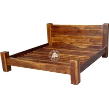 Duże dwumetrowe łóżko Goa z bali drewnianych na wymiar